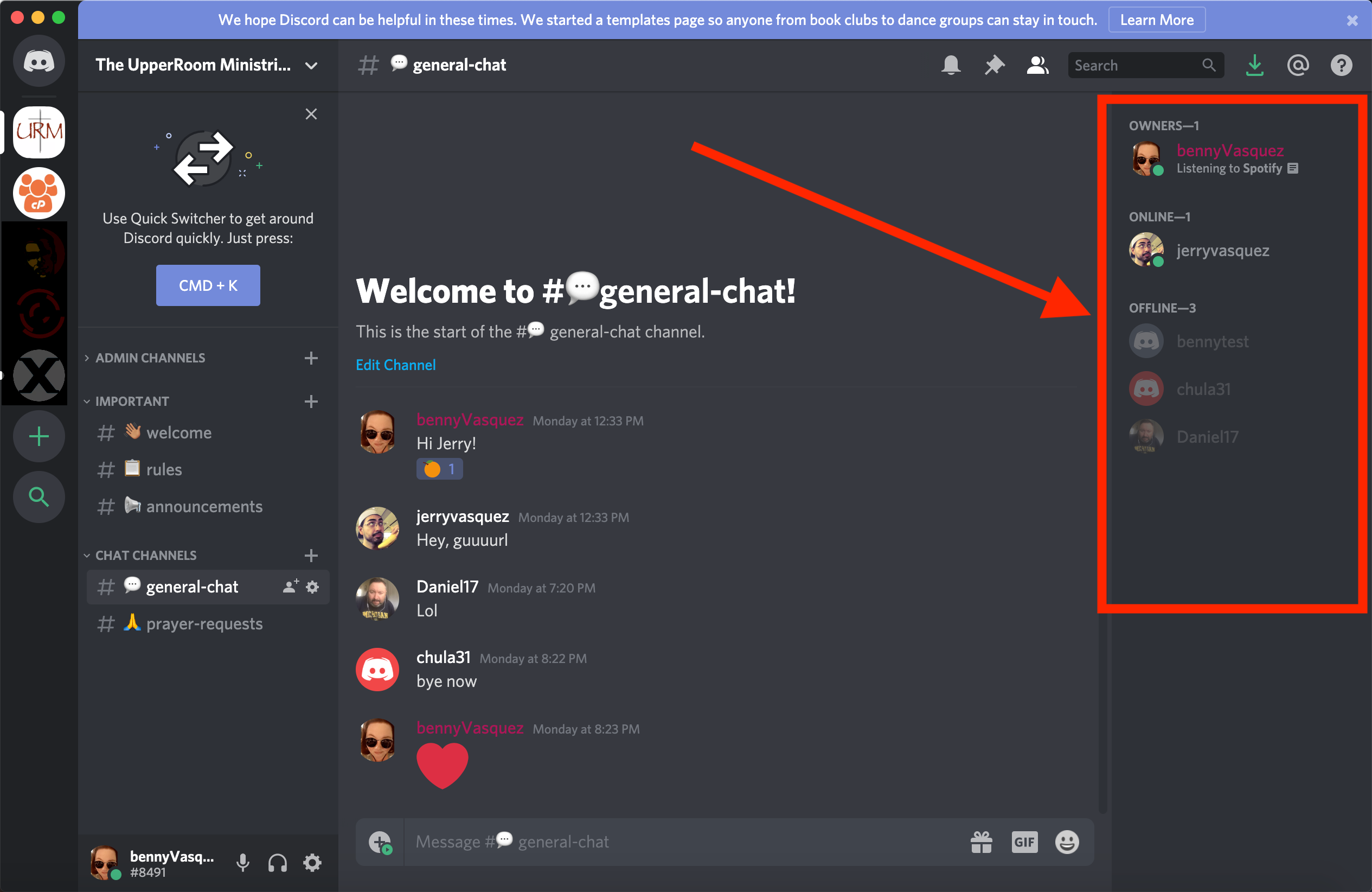 discord channels